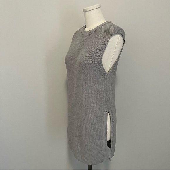 Aritzia Wilfred Palmier Sweater Sleeveless Crew Neck Sweater Tunic Light Gray - Picture 8 of 14